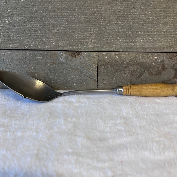 Vintage Genuine Stainless Steel Measuring Spoon Wooden Handle Kitchen Utensil - Picture 5 of 5